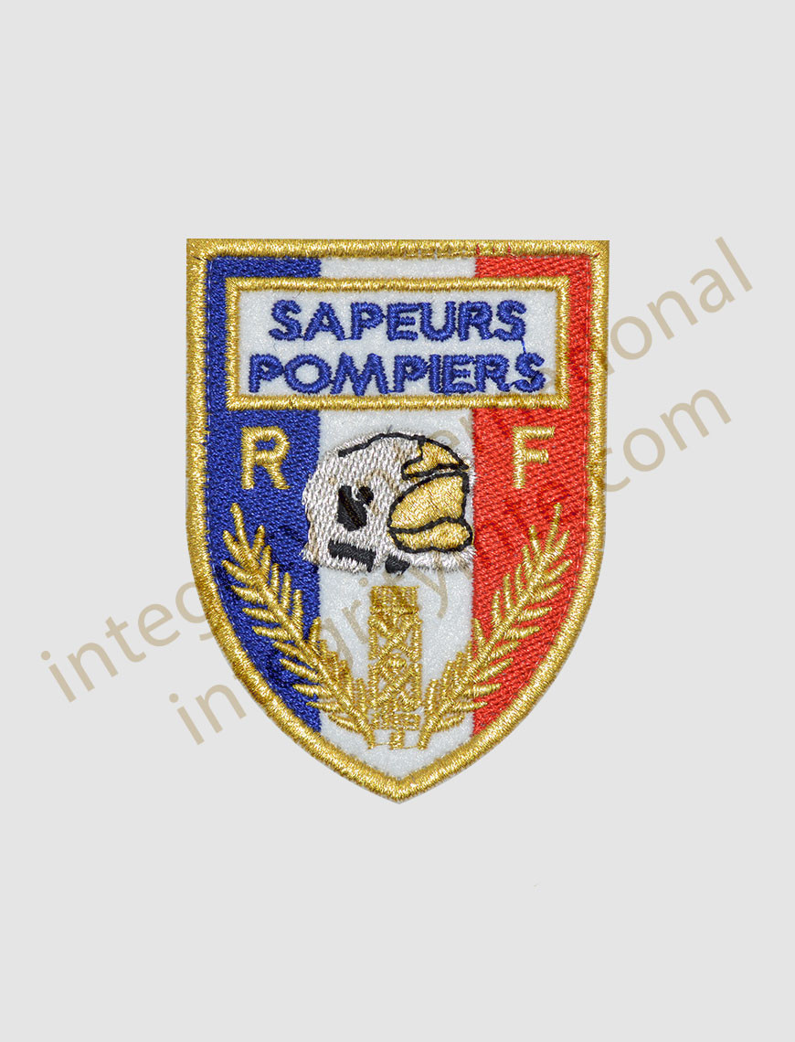 Sapeurs Pompiers Machine Embroidered Velcro Patch - French Firefighters Badge