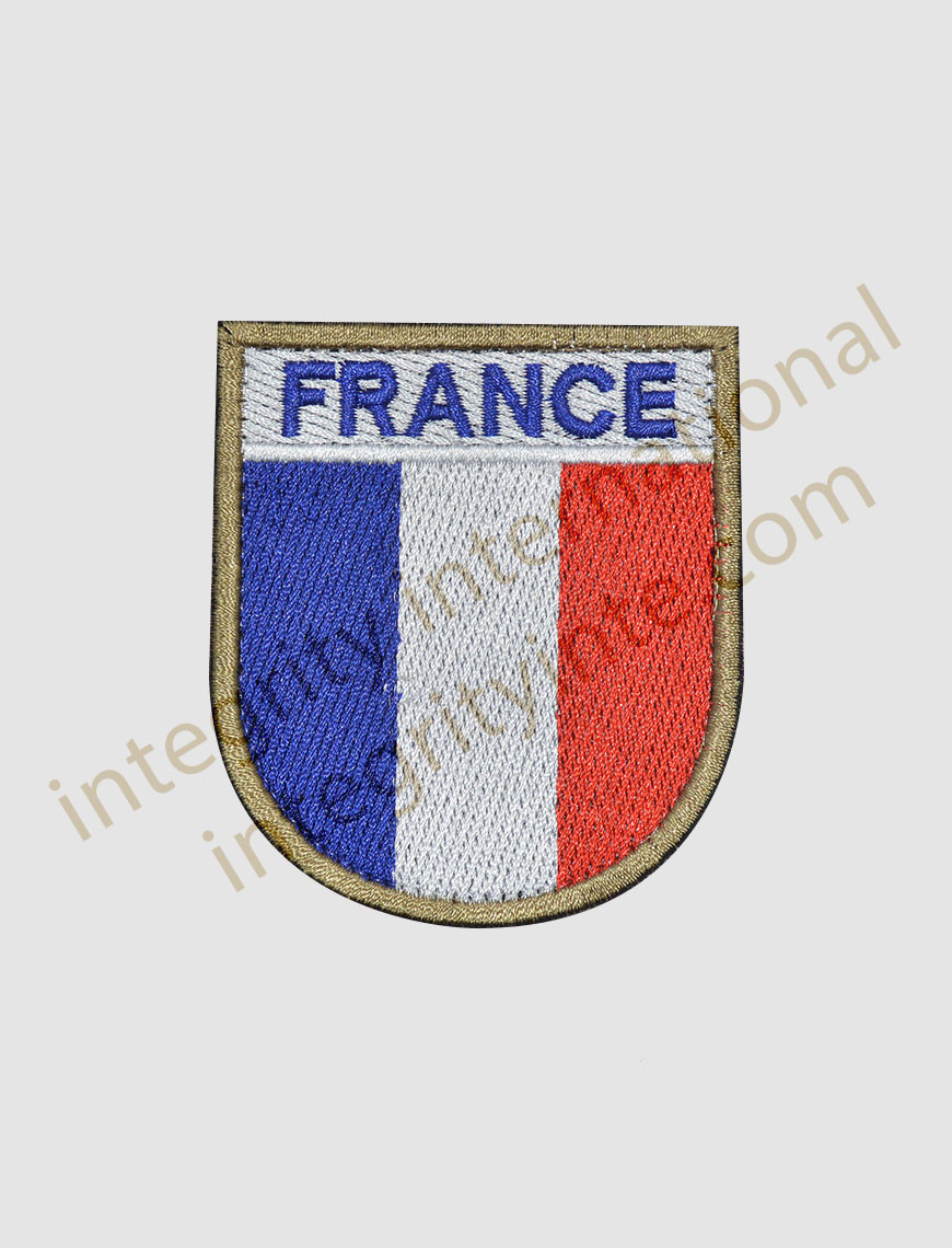 France Flag Machine Embroidered Velcro Patch - French Flag Patch